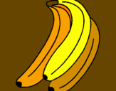 Disegno Banane  pitturato su ventura