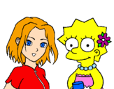 Disegno Sakura e Lisa pitturato su  SuperBenny