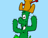 Disegno Cactus con il cappello  pitturato su Alice.E.
