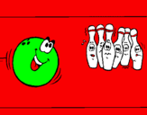 Disegno Boccia da bowling  pitturato su gabriele pomodoro