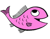 Disegno Pesce  pitturato su pesciolino