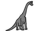Disegno Branchiosauro  pitturato su bracchiosauro