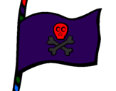 Disegno Bandiera dei pirati pitturato su pirati dei caraibi
