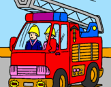 Disegno Camion dei Pompieri  pitturato su sam