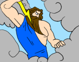 Disegno Zeus pitturato su paolo