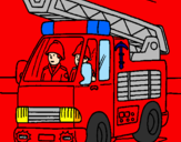 Disegno Camion dei Pompieri  pitturato su lb gògkògjlgm,j-lòiàò4