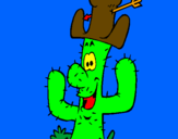 Disegno Cactus con il cappello  pitturato su Marvy