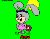 Disegno Amy pitturato su anna c.