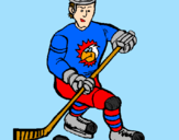 Disegno Giocatore di hockey su ghiaccio pitturato su Andrea 