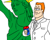 Disegno Stati Uniti d'America pitturato su chiara