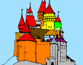 Disegno Castello medievale  pitturato su alberto
