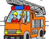 Disegno Camion dei Pompieri  pitturato su nicolas