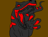 Disegno Velociraptor  II pitturato su giulio