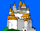 Disegno Castello medievale  pitturato su ventura