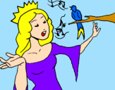 Disegno Principessa che canta pitturato su Rosella