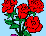 Disegno Mazzo di rose  pitturato su Ale la migliore