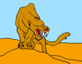 Disegno Tigre con affilati canini  pitturato su asia2001 kadr
