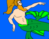 Disegno Poseidone pitturato su OLLA