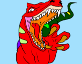 Disegno Velociraptor  II pitturato su Morgana