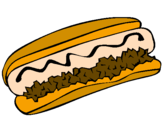 Disegno Hot dog pitturato su alessandro mirabile