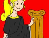 Disegno Giovane romana pitturato su edoardo