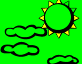 Disegno Sole con nuvole 2 pitturato su duolkjhb m,.hbò..---.-òlk