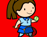Disegno Ragazza che gioca a tennis  pitturato su giada