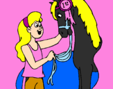 Disegno Cavallo vincitore  pitturato su Benedetta