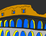 Disegno Colosseo pitturato su franci
