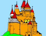 Disegno Castello medievale  pitturato su andy