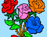 Disegno Mazzo di rose  pitturato su elena viola
