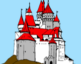 Disegno Castello medievale  pitturato su fra