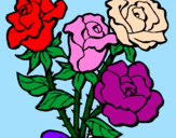 Disegno Mazzo di rose  pitturato su otty