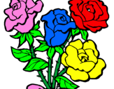 Disegno Mazzo di rose  pitturato su Fabio