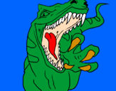 Disegno Velociraptor  II pitturato su edoardo