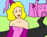 Disegno Principessa e castello  pitturato su EMILY