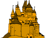 Disegno Castello medievale  pitturato su princ