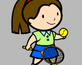 Disegno Ragazza che gioca a tennis  pitturato su ALICE P. 