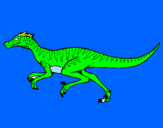 Disegno Velociraptor  pitturato su alessandro