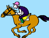 Disegno Corsa di cavalli  pitturato su stefano