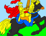 Disegno Cavaliere a cavallo pitturato su giovanni