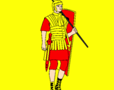 Disegno Soldato romano  pitturato su giulio
