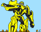 Disegno Transformer pitturato su giallongo