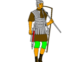 Disegno Soldato romano  pitturato su cavaliere