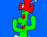 Disegno Cactus con il cappello  pitturato su francesco
