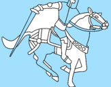Disegno Cavaliere a cavallo IV pitturato su uhjkmbcdwq