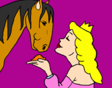 Disegno Principessa e cavallo  pitturato su Ana