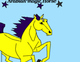 Disegno Cavallo Arabo pitturato su christian