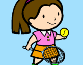 Disegno Ragazza che gioca a tennis  pitturato su PUPETTA MITICA