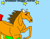 Disegno Cavallo Arabo pitturato su salvatore